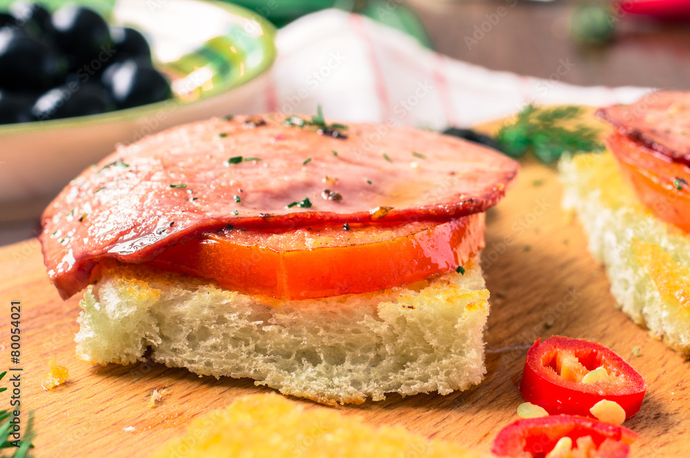 Toast with ham Toast with ham
