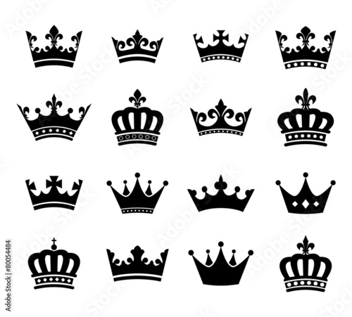 Collection of crown silhouette symbols vol.2