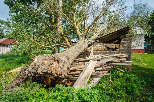 Old Barn Damaged By Recent Hurricane