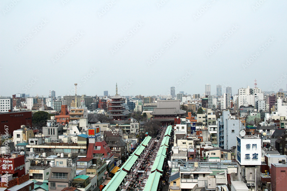 Obraz premium Nakamise of you looked down from above Asakusa