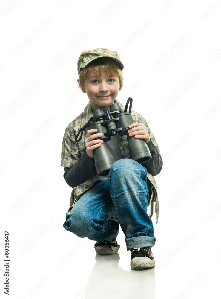 Boy with a binoculars Boy with a binoculars