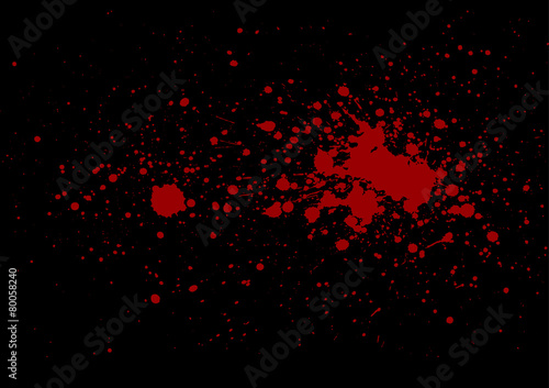 abstract splatter red on black color background