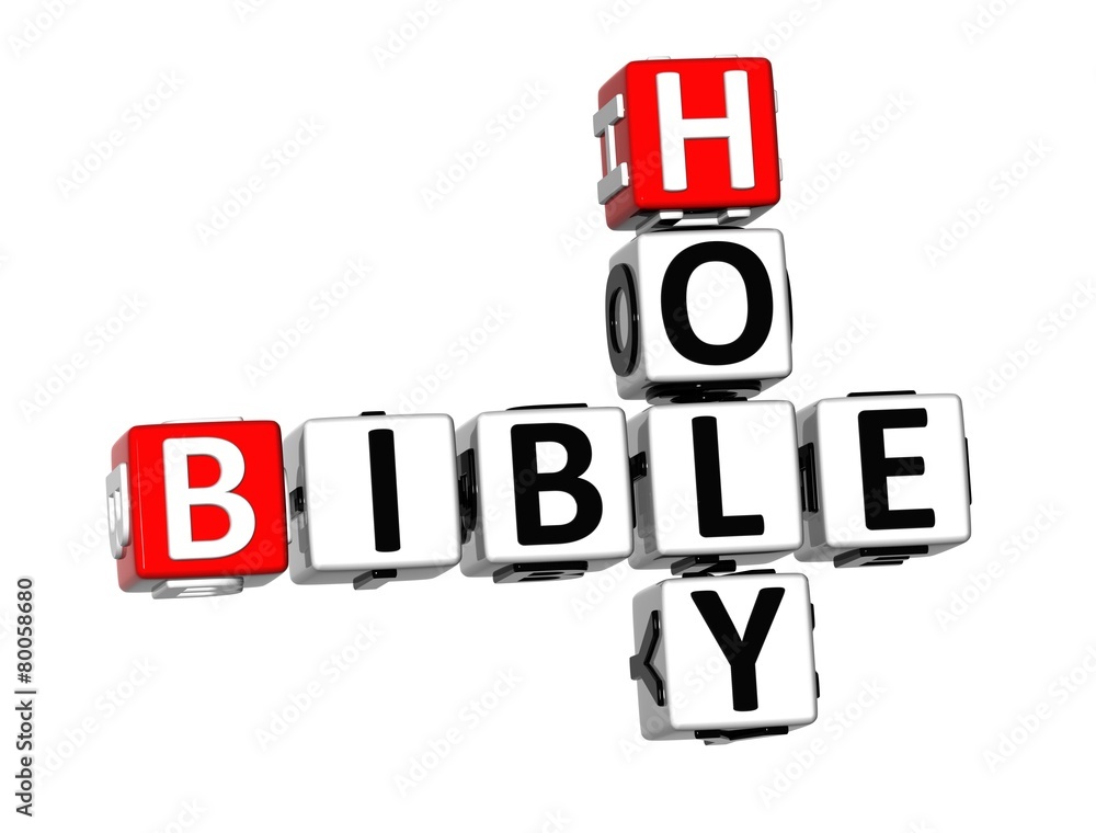 3D Crossword Holy Bible on white background 3D Crossword Holy Bible on white background