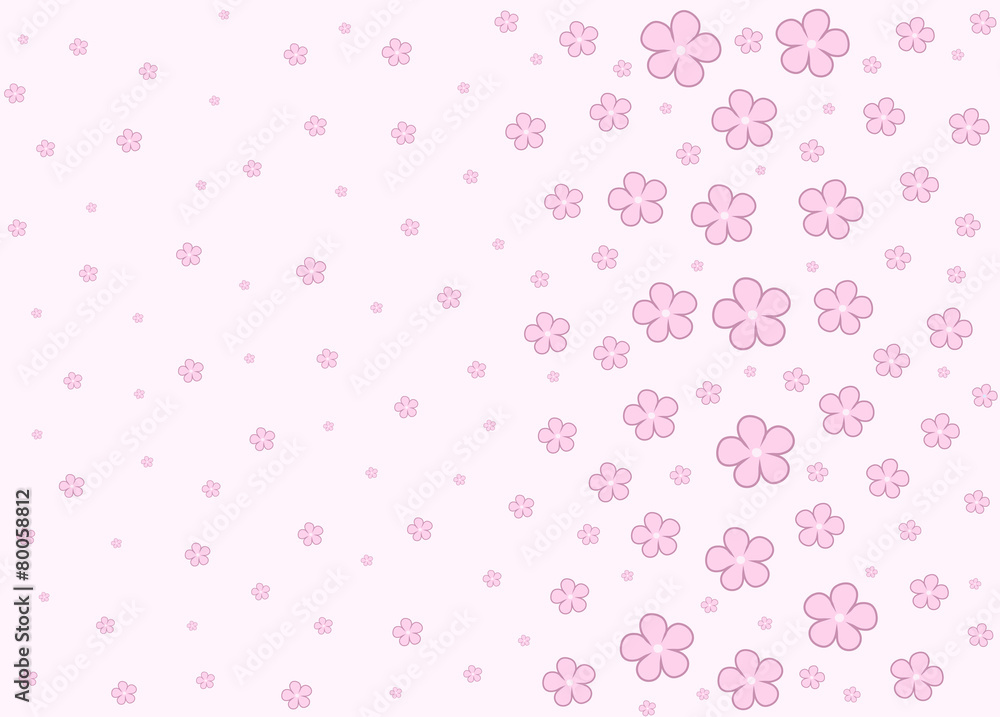 Seamless floral pattern on a pink background. Vector