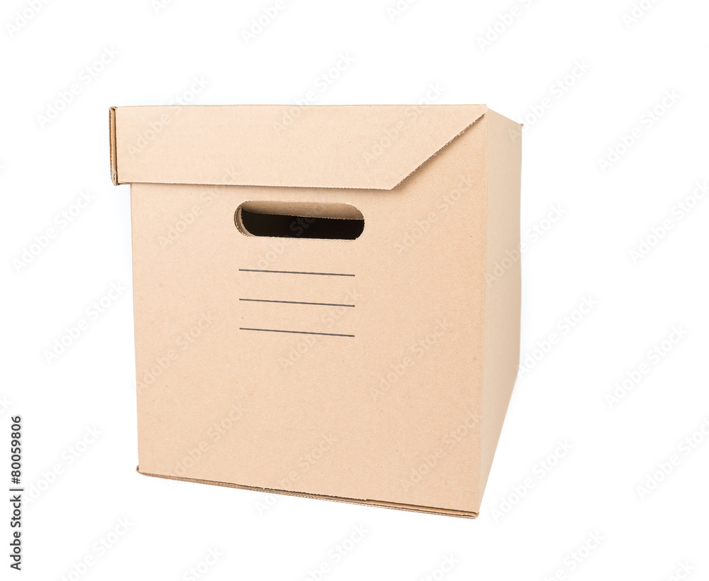 Brown Carton Box Isolated on white