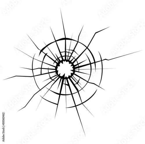 Broken glass cracks
