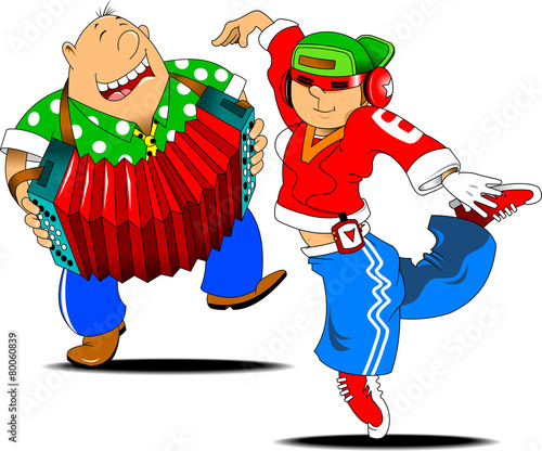 rap dancer and accordion