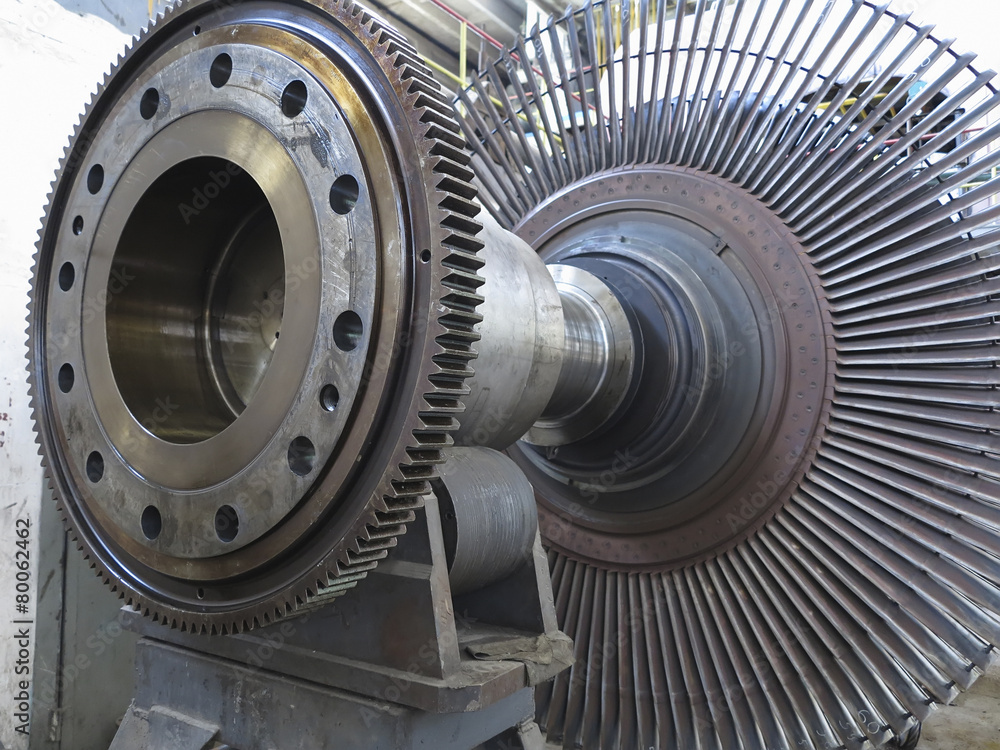 Power generator steam turbine during repair at power plant Power generator steam turbine during repair at power plant