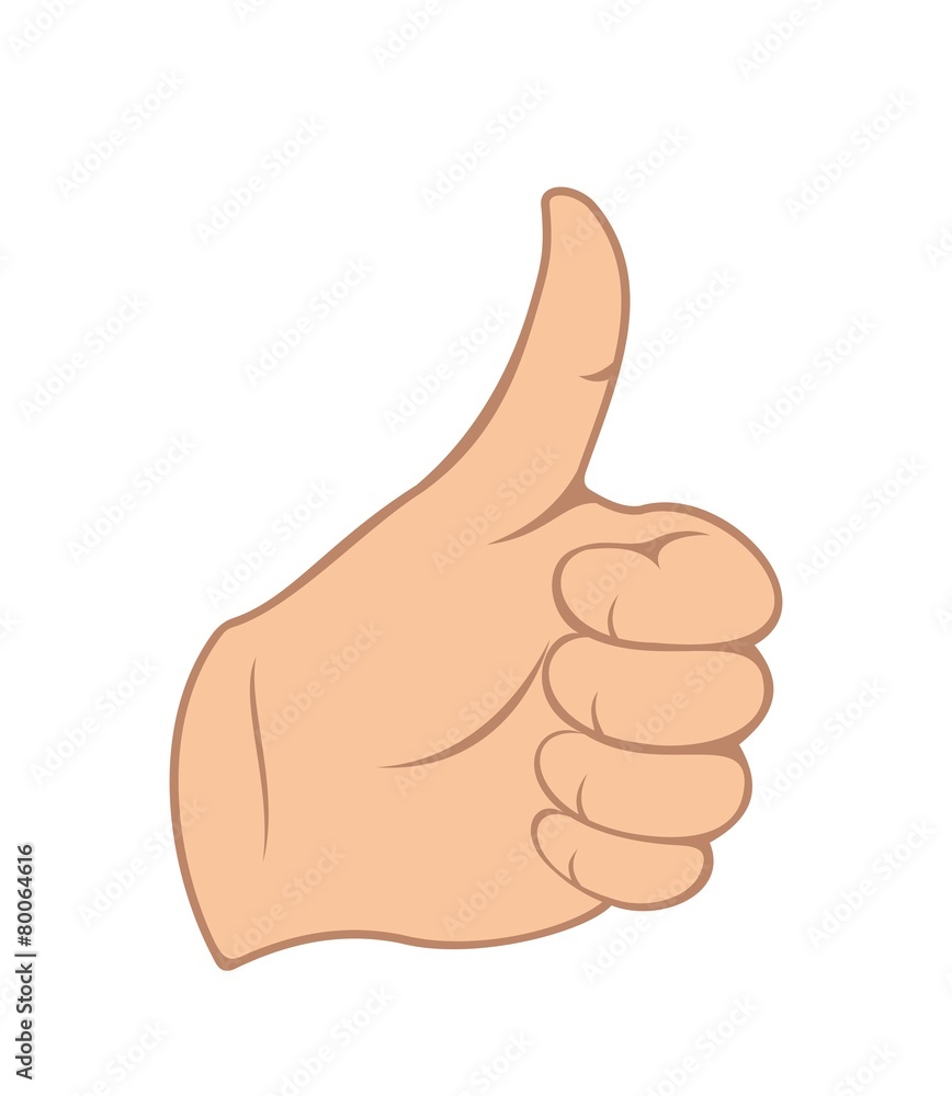 hand gesture with thumb up isolated on white hand gesture with thumb up isolated on white