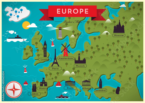Map of Europe Vector Illustration photo