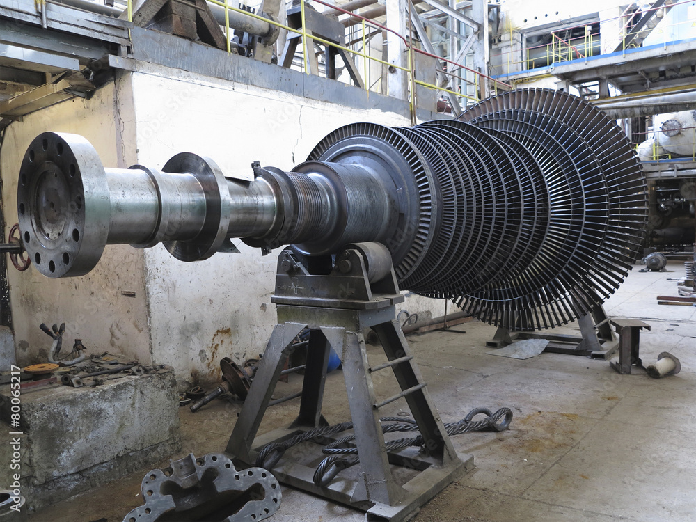 Power generator steam turbine during repair at power plant Power generator steam turbine during repair at power plant