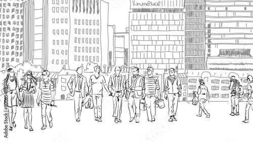  People and tourists inLondon  Sketch 