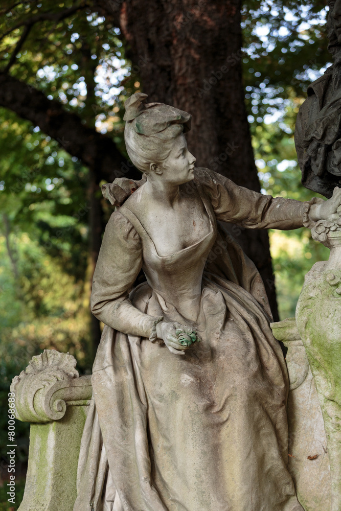 Paris - A sculpture of  woman in  Luxembourg Garden