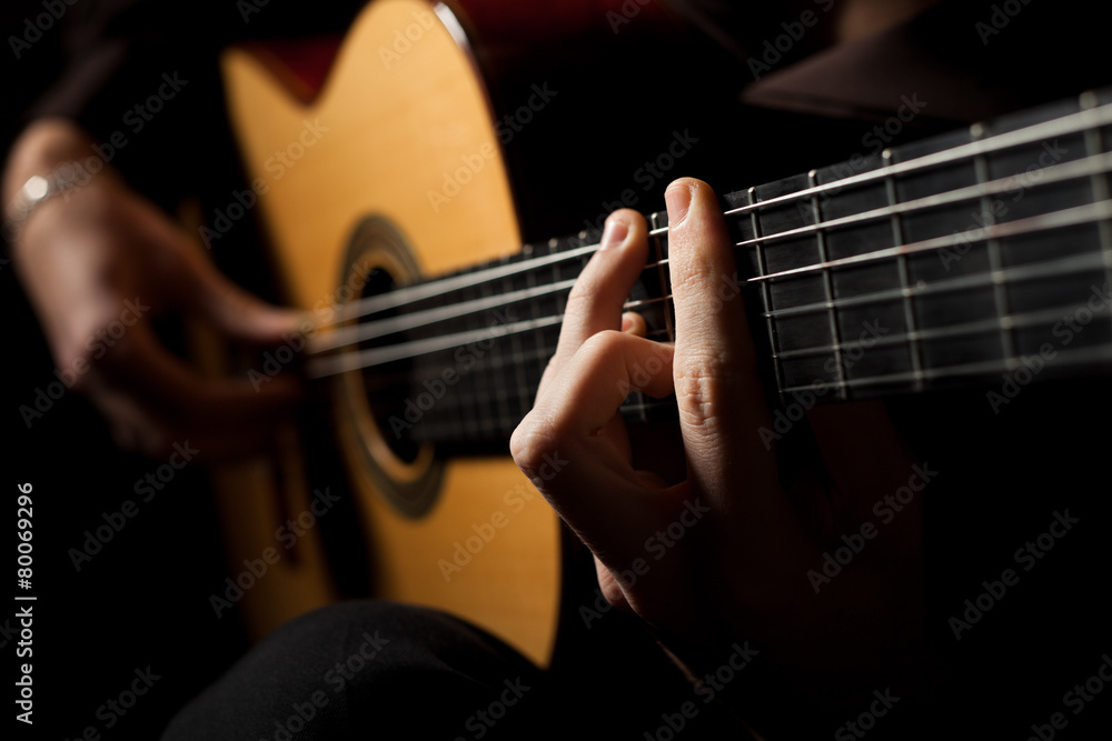 Man playing acoustic guitar Man playing acoustic guitar