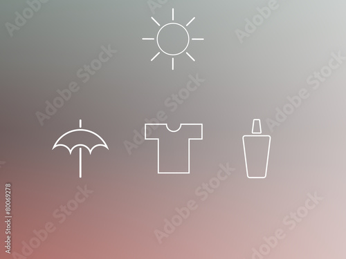 Safe tan outline icons on blurred background