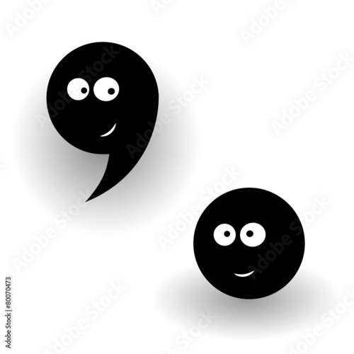 Comma and point-to-vector drawing.