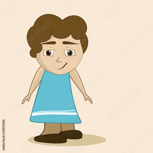Cartoon character of a sad girl.