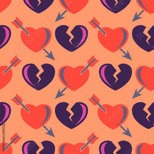 Seamless background with hearts