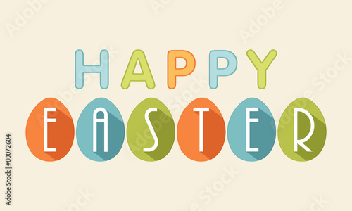 Poster, banner or flyer for Happy Easter celebration.