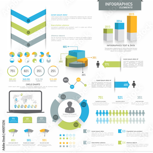 Big set of  business infographics elements.