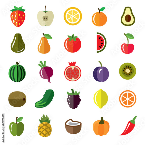 fruits and vegetables icons