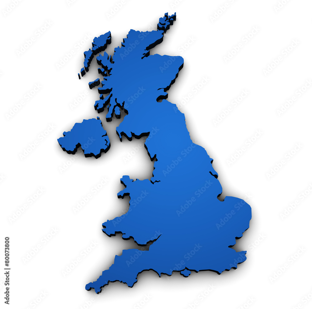 Obraz premium Uk British Map Shape