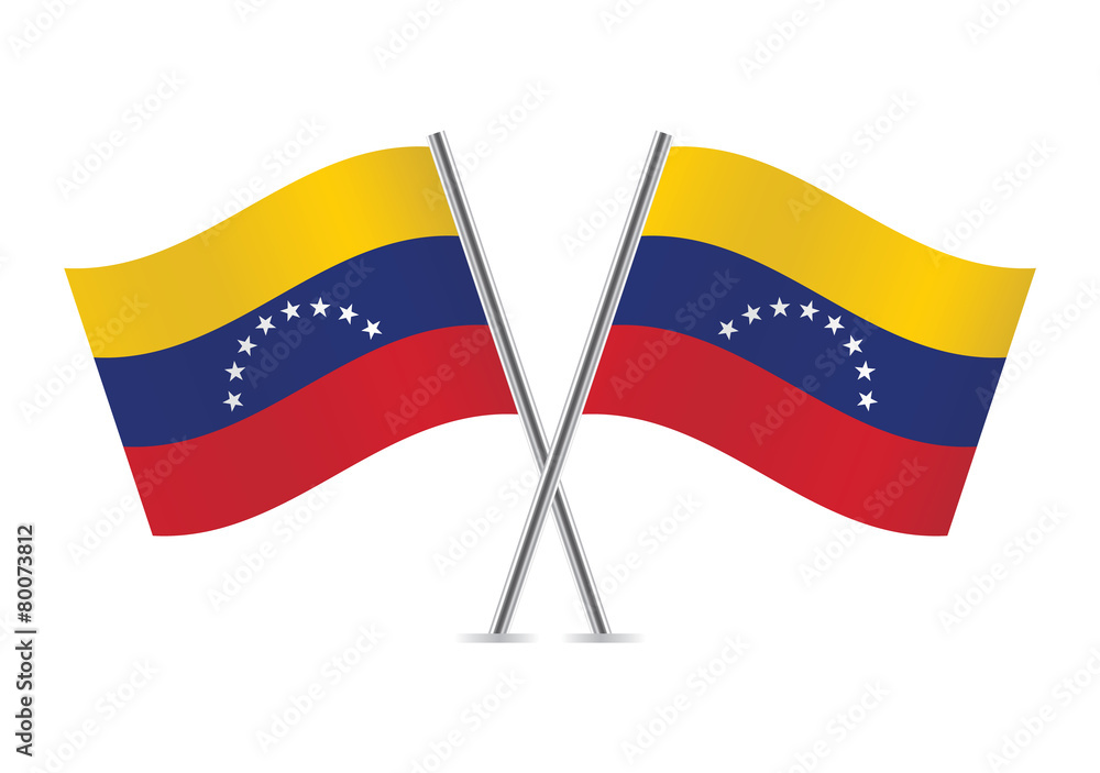 Obraz premium Venezuela flags. Vector illustration.
