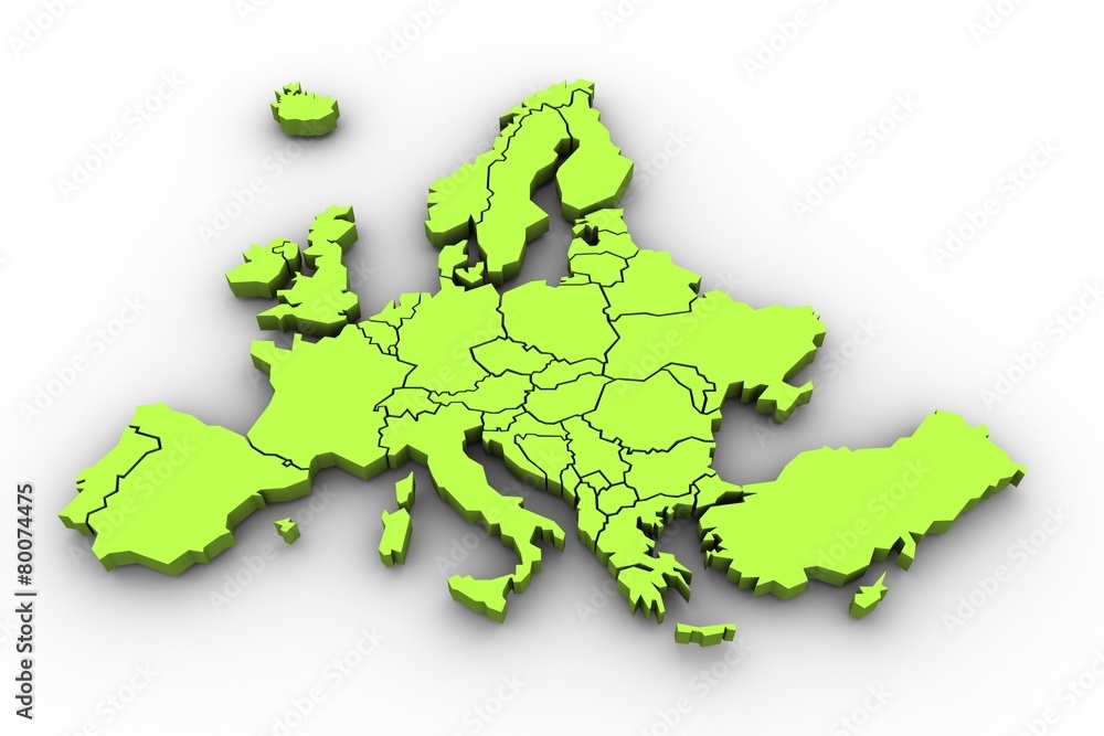 Europe map in green Europe map in green