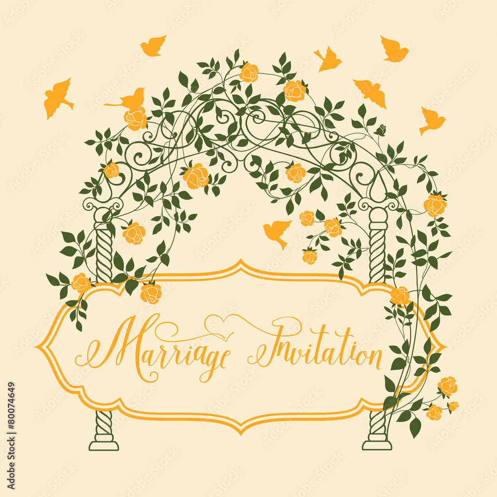 Marriage invitation card. Stock Vector | Adobe Stock