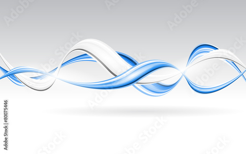 Blue waves and Lines Background. Vector Illustration