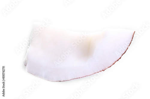 Piece of coconut isolated on white