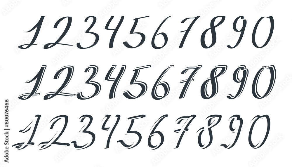 Vector hand drawn numbers Vector hand drawn numbers