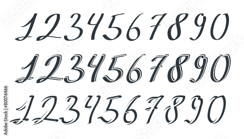 Vector hand drawn numbers