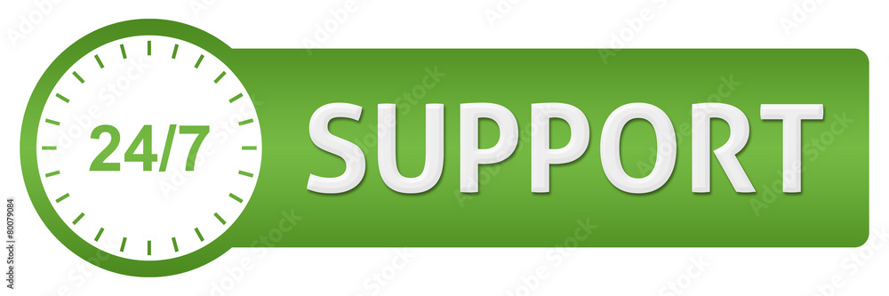 Support With Clock Green Horizontal Support With Clock Green Horizontal
