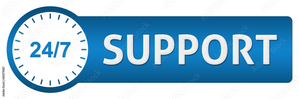 Support With Clock Blue Horizontal Support With Clock Blue Horizontal