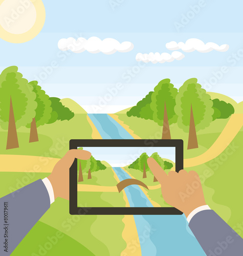 Vector Outdoors Cartoon Landscape
