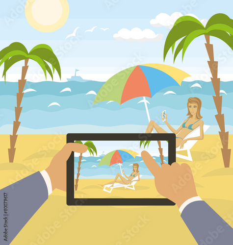 Vector Outdoors Cartoon Sea Landscape