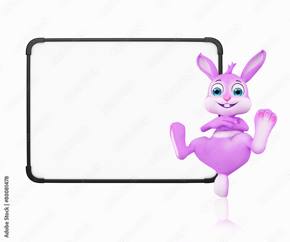 Easter Bunny with signboard Easter Bunny with signboard