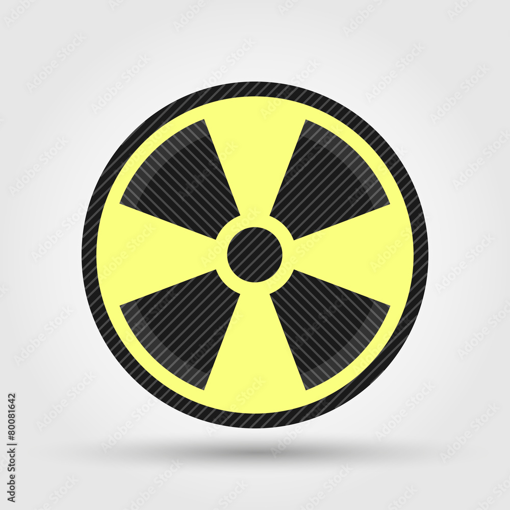 Fototapeta premium Radiation symbolisolated on grey background