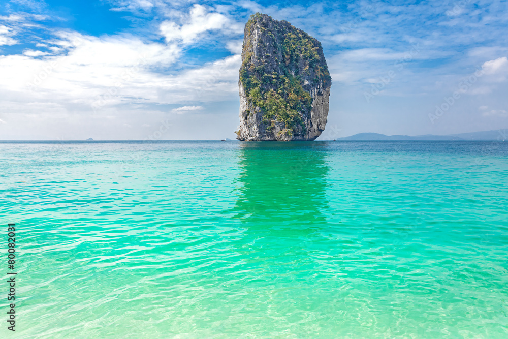 Limestone island located in Krabi province, Thailand.