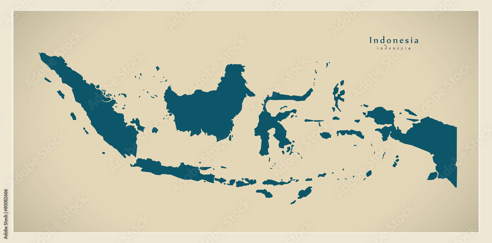Fototapeta premium Modern Map - Indonesia ID