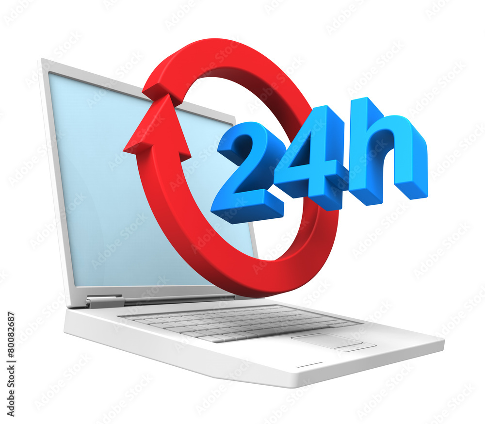 24 hours service sign. Computer generated 3D photo rendering. 24 hours service sign. Computer generated 3D photo rendering.