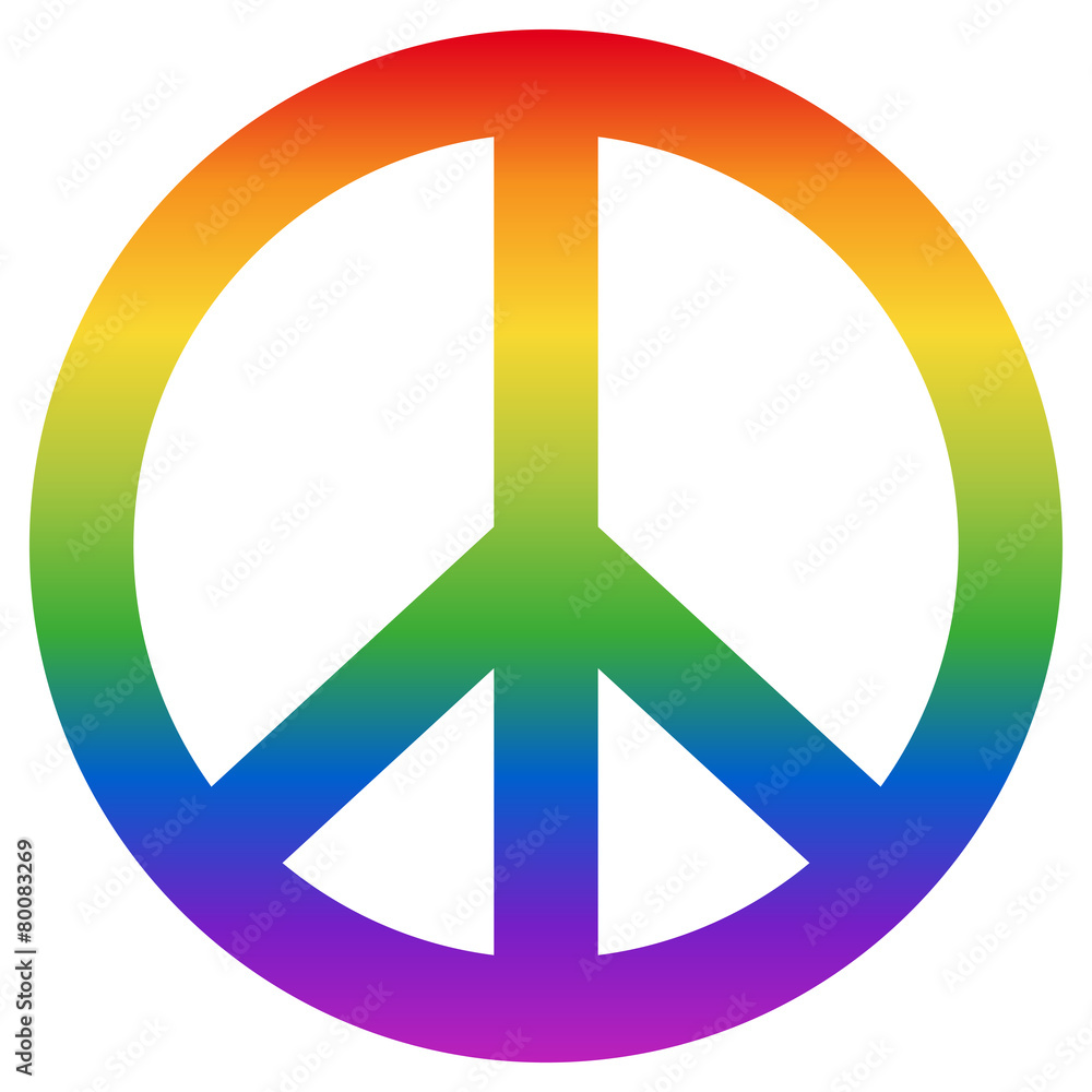 Friedenszeichen, Regenbogenfarben, Vektor, freigestellt Friedenszeichen, Regenbogenfarben, Vektor, freigestellt