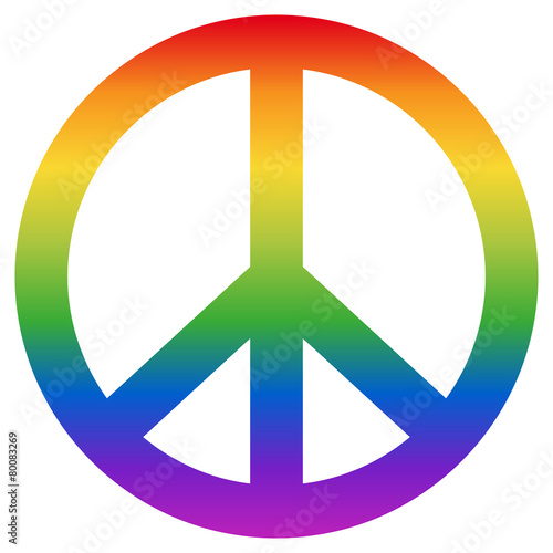 Friedenszeichen, Regenbogenfarben, Vektor, freigestellt