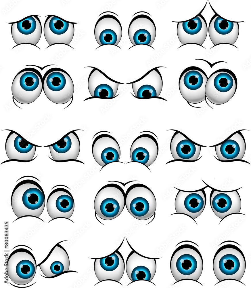 Fototapeta premium Cartoon faces with various expressions for you design
