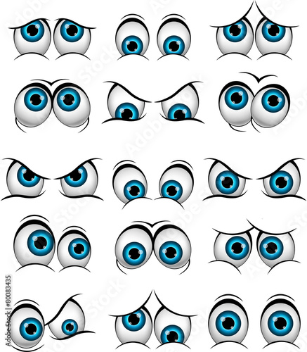 Cartoon faces with various expressions for you design