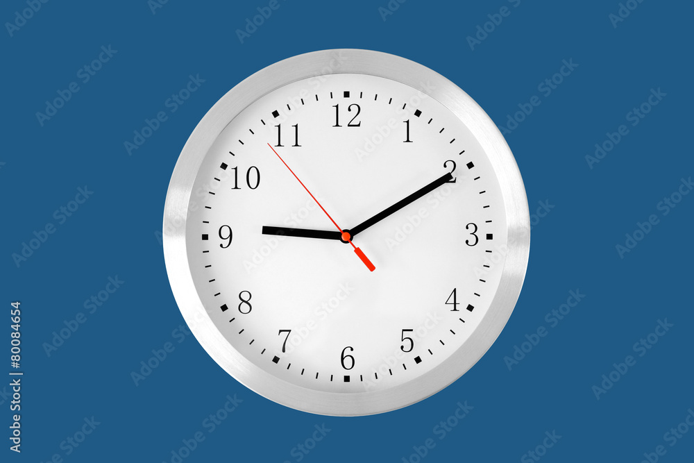 classic clock on blue background classic clock on blue background