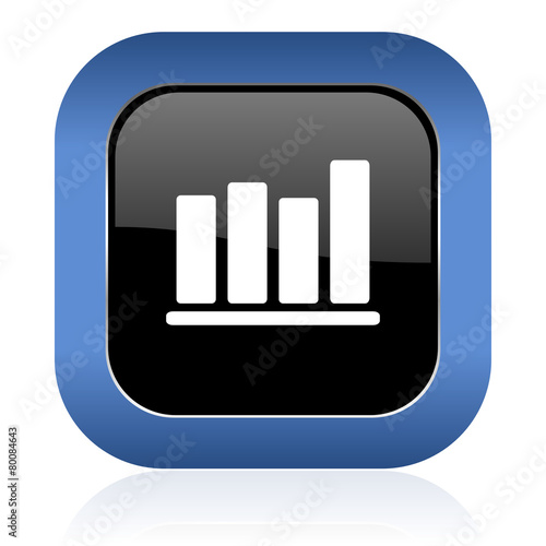 bar chart square glossy icon