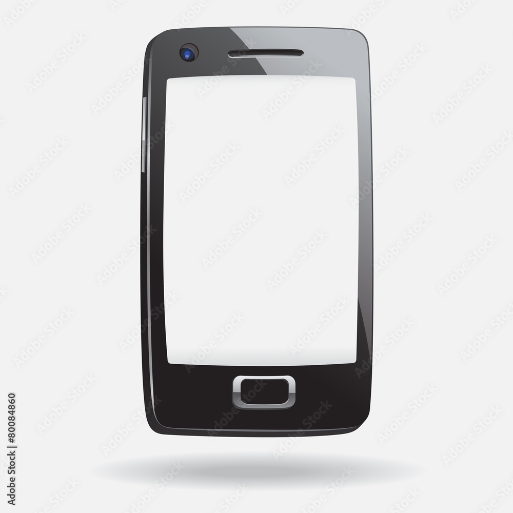Realistically cartoon style Smart Phone With Blank Screen Realistically cartoon style Smart Phone With Blank Screen