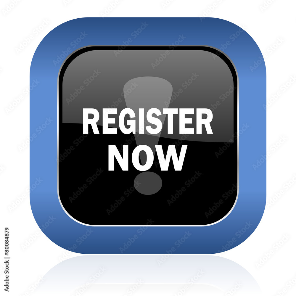 register now square glossy icon